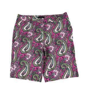 Talbots Bermuda Womens Shorts 10 Pink 10" Inseam‎ Printed Paisley